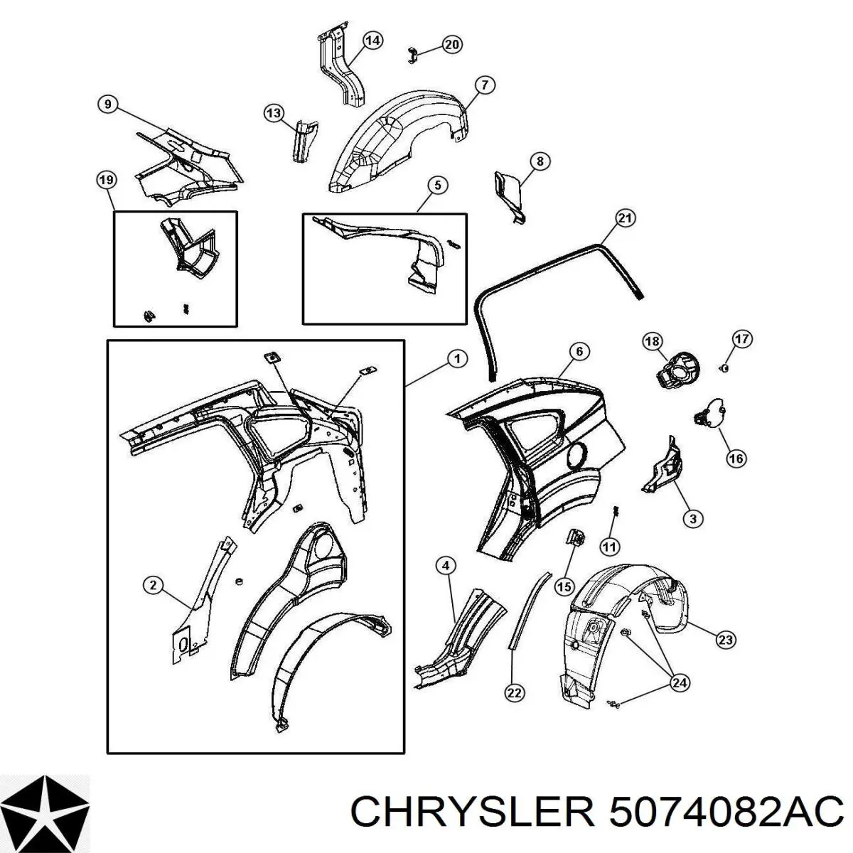 Лючок (дверца) бензобака Chrysler 5074082AC цена, от 12.46 USD