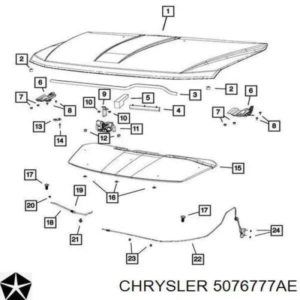 Капот Chrysler 5076777AE