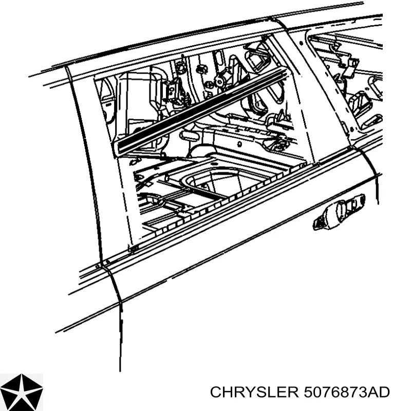 05076873AB Chrysler направляющая стекла рамки двери задней левой