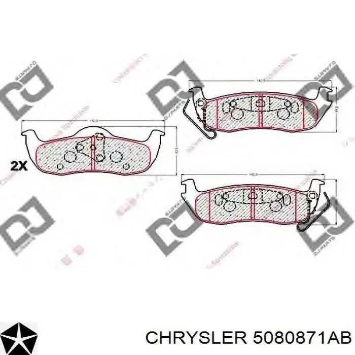 Колодки дисковые  Chrysler 5080871AB цена, от 26.84 USD