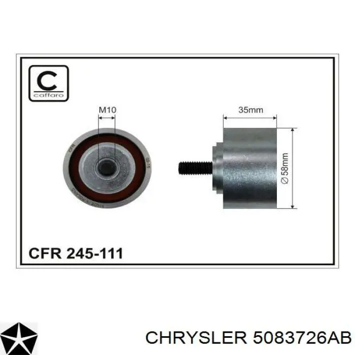 ГРМ ремни, комплект Chrysler 5083726AB цена, от 172.77 USD