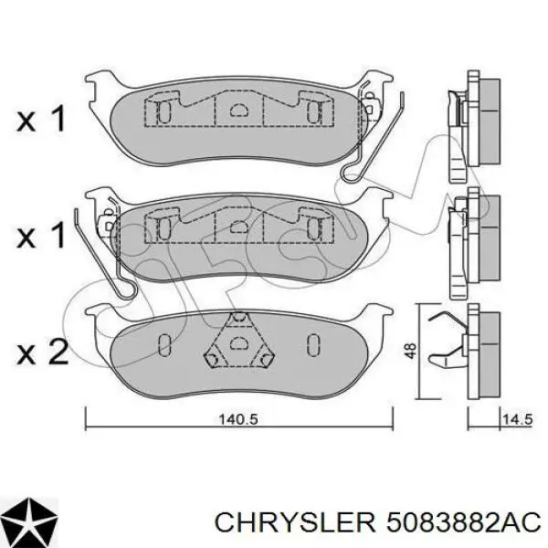5083882AC Chrysler Колодки тормозные дисковые комплект
