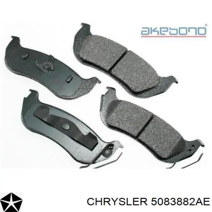 Задние тормозные колодки 5083882AE Chrysler