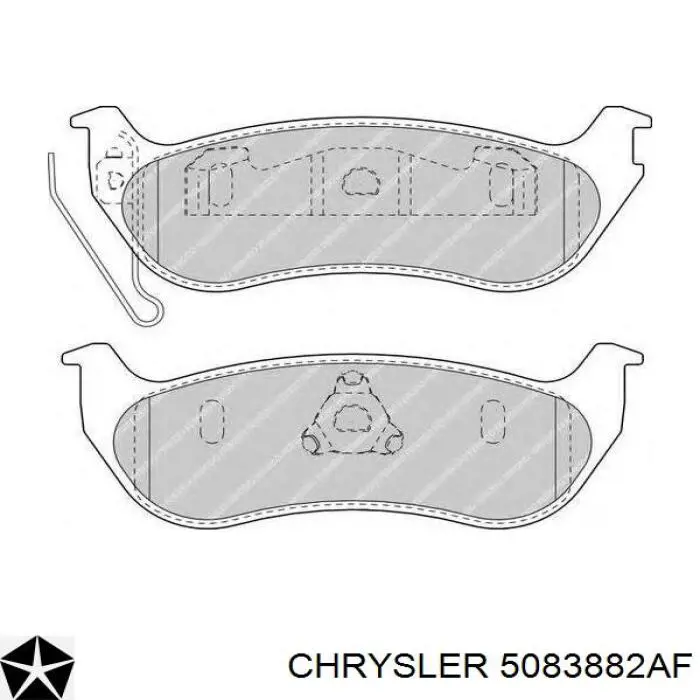 Задние тормозные колодки 5083882AF Chrysler