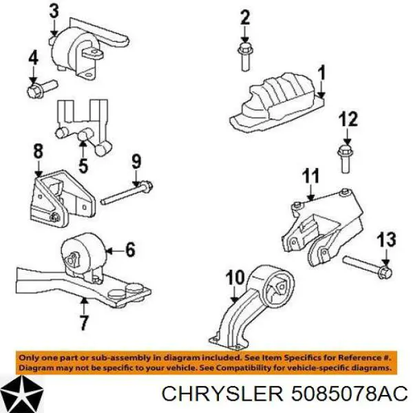 Подушка коробки передач 05085504AB Chrysler