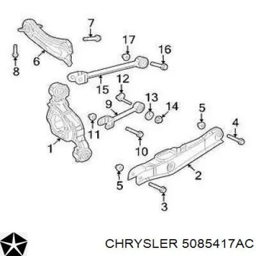 5085417AC Chrysler рычаг задней подвески поперечный