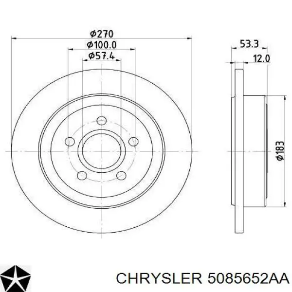 Купить 5085652AA Chrysler Диск тормозной задний