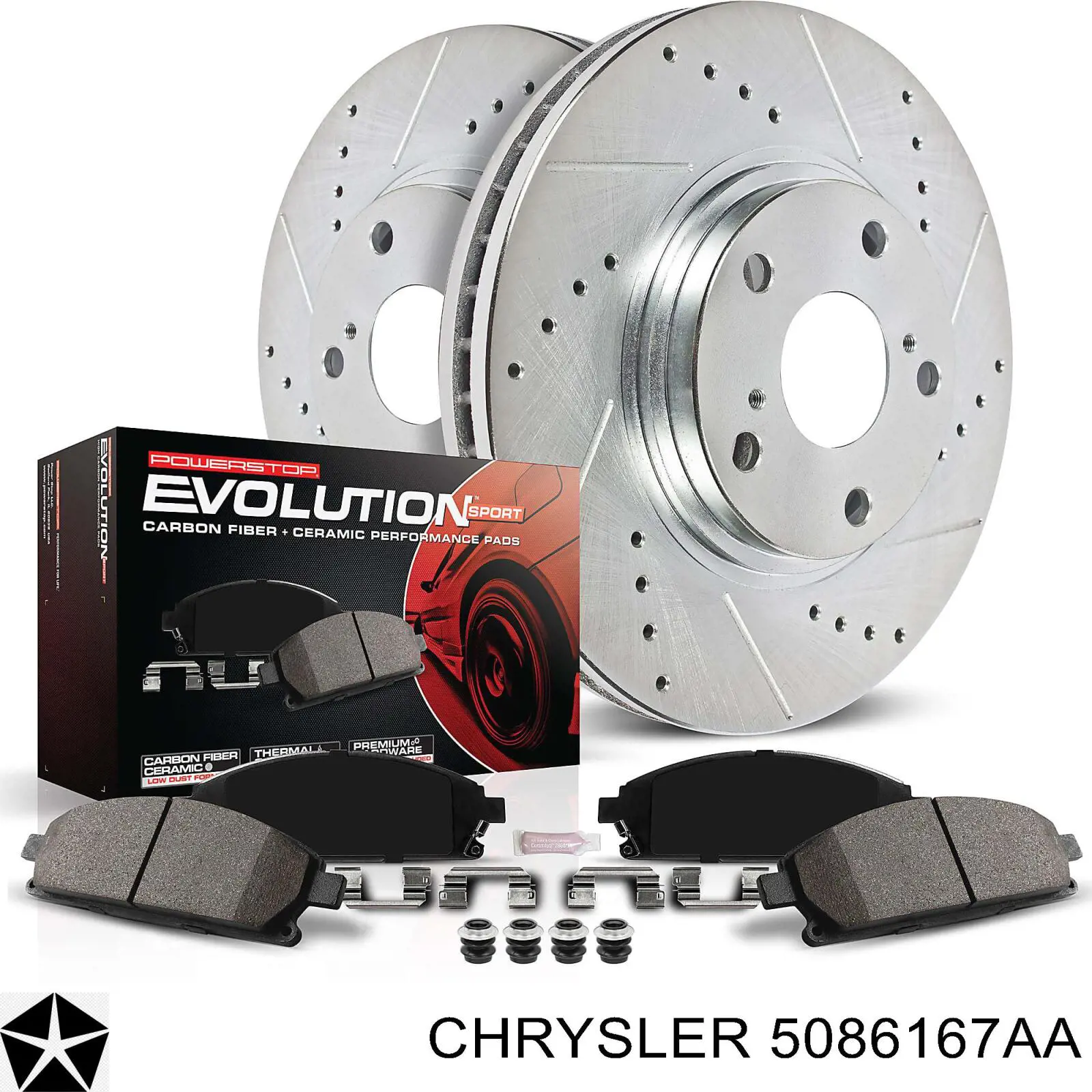 Передние тормозные колодки 5086167AA Chrysler