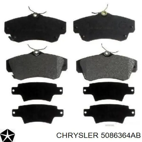 Передние тормозные колодки 5086364AB Chrysler