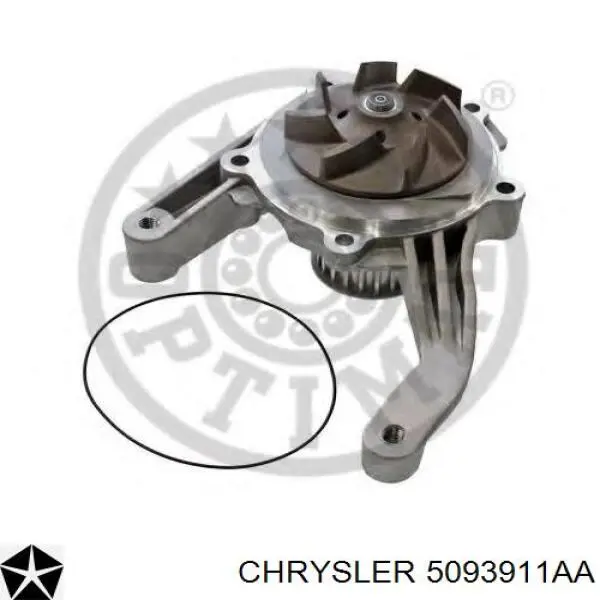 Помпа водяная (насос) охлаждения, в сборе с корпусом 5093911AA Chrysler