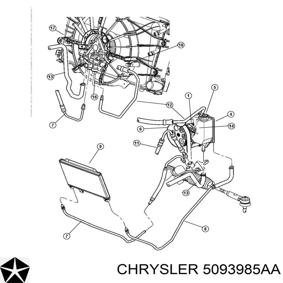 Насос гидравлики Chrysler 5093985AA цена, от 91.21 USD