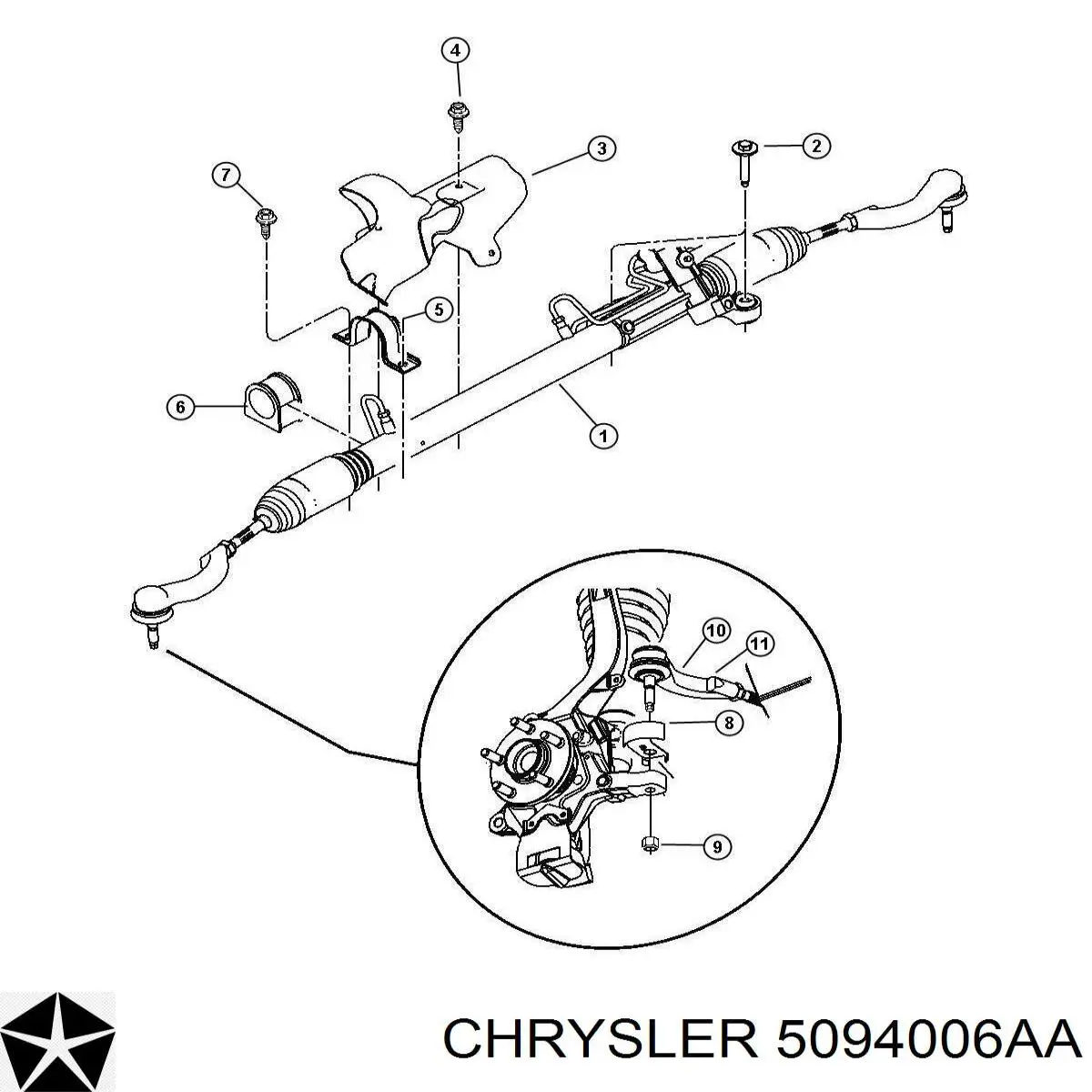 Рулевой наконечник Chrysler 5094006AA цена, от 16.11 USD
