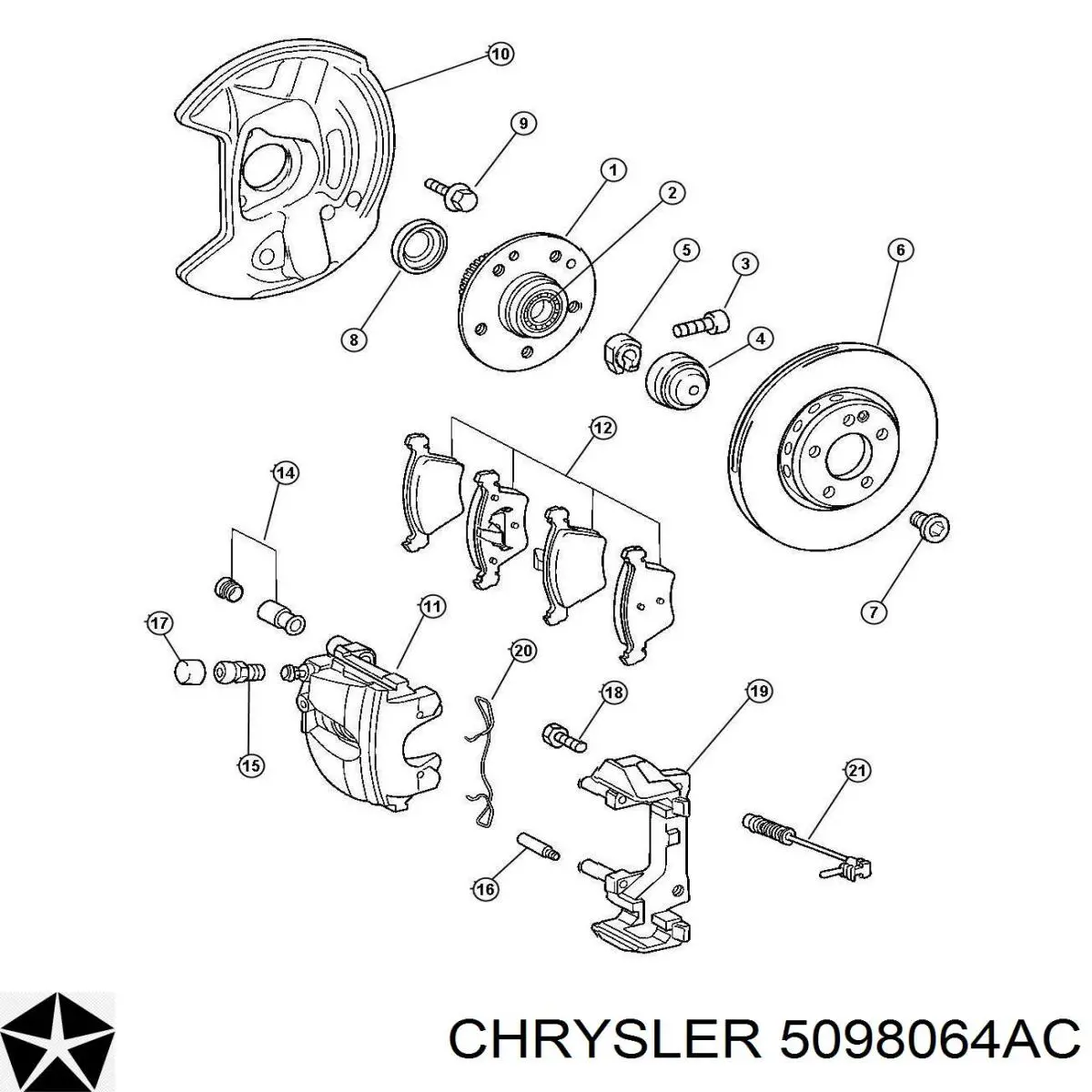 5098064AC Chrysler диск тормозной передний