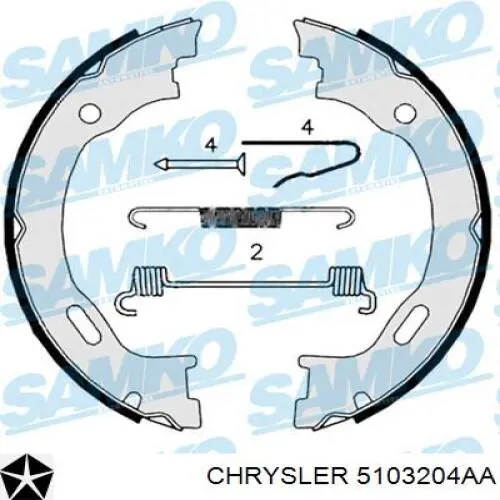 Колодки ручника 5103204AA Chrysler