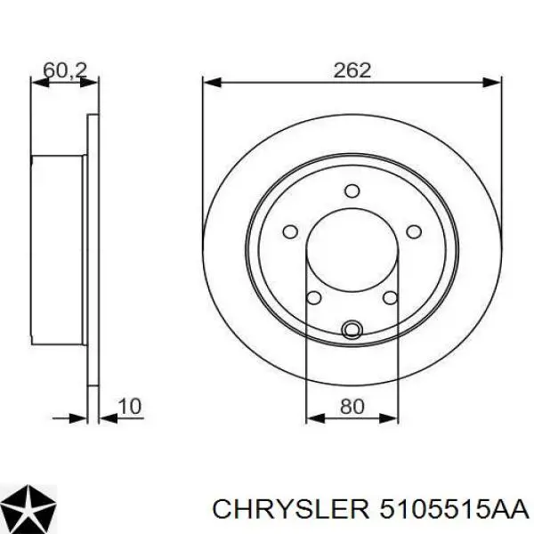 5105515AA Chrysler Дисковый тормоз
