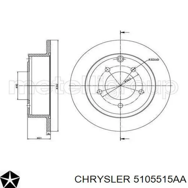 Купить 5105515AA Chrysler Диск тормозной задний