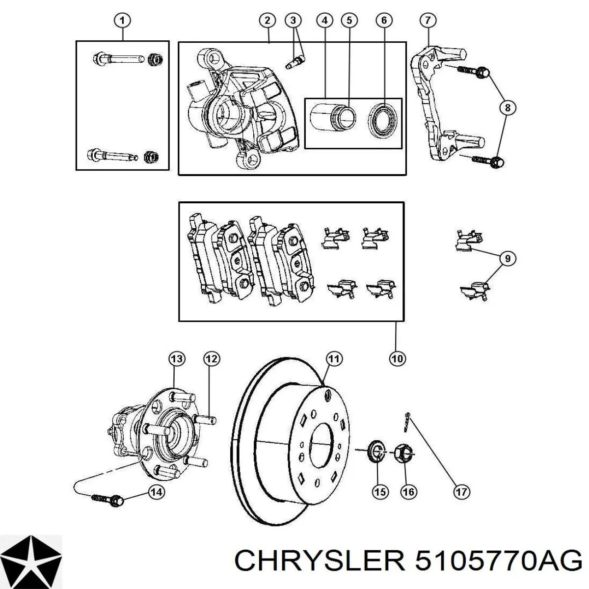 Ступица заднего колеса Chrysler 5105770AG