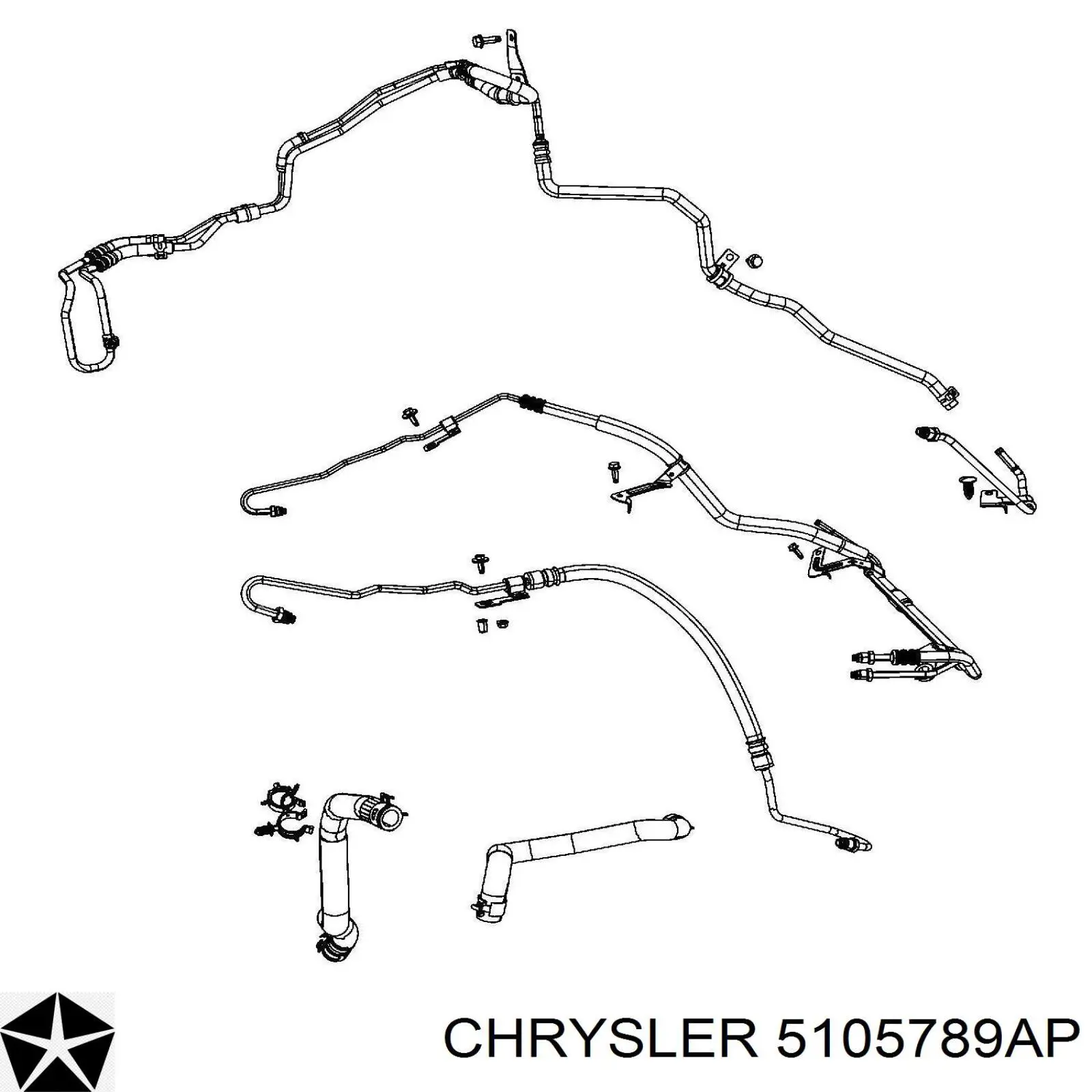 5105789AP Chrysler шланг гур низкого давления, от рейки (механизма к радиатору)