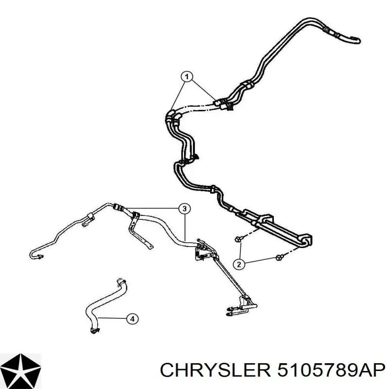 Купить 5105789AP Chrysler Шланг ГУР от рейки к радиатору