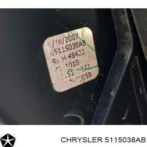 Купить 5115038AB Chrysler Боковое зеркало заднего вида правое
