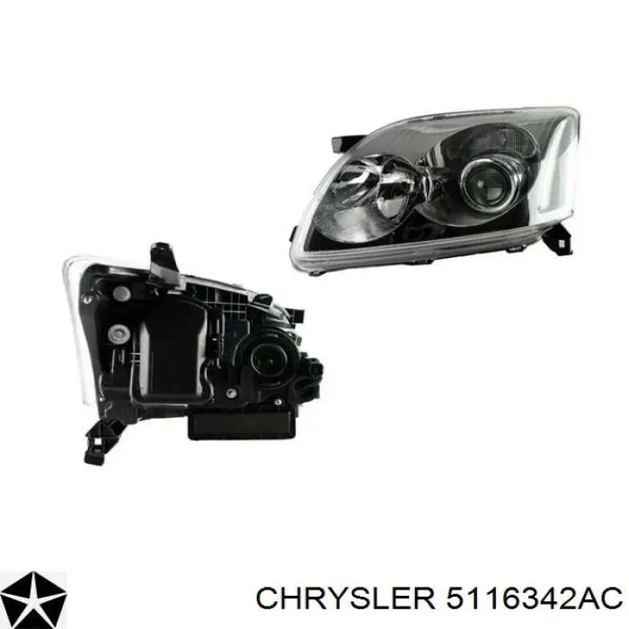 Правая фара 5116342AC Chrysler