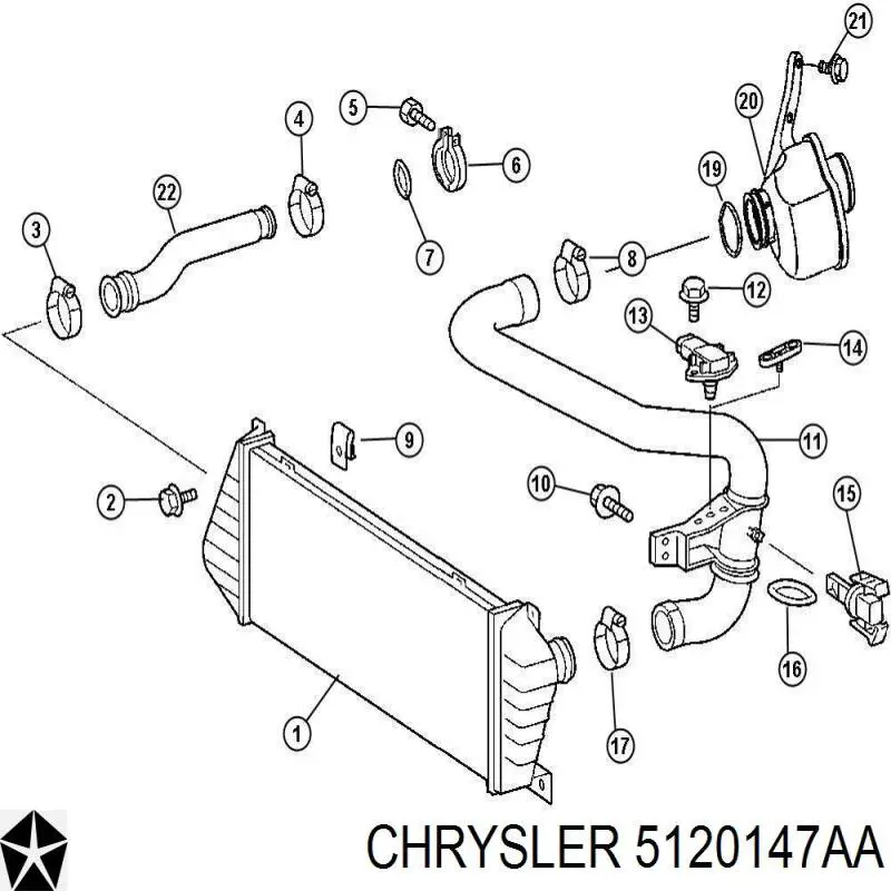 5120147AA Chrysler mangueira (cano derivado esquerda de intercooler)