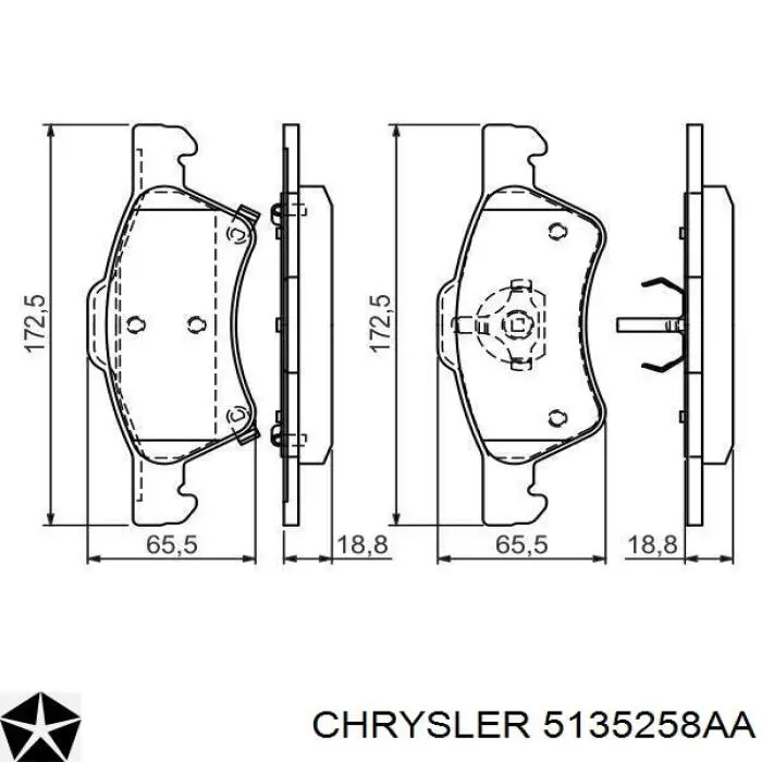 Тормозные колодки Chrysler 5135258AA