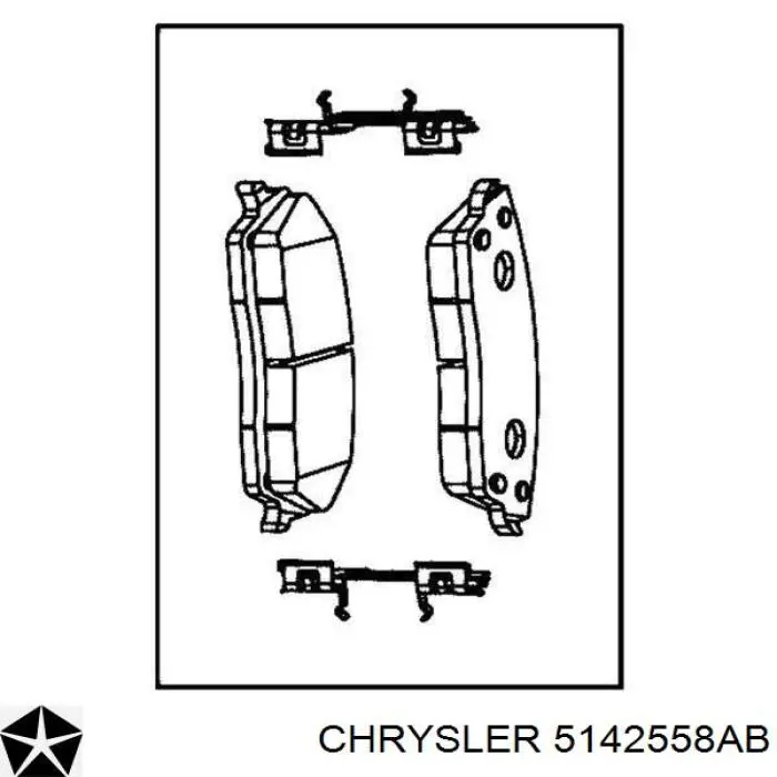 5142558AB Chrysler колодки тормозные передние дисковые