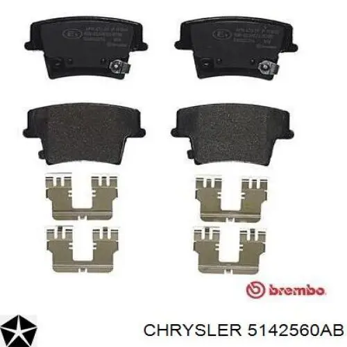 Задние тормозные колодки 5142560AB Chrysler