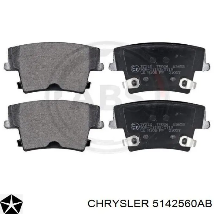 Задние дисковые колодки Chrysler 5142560AB