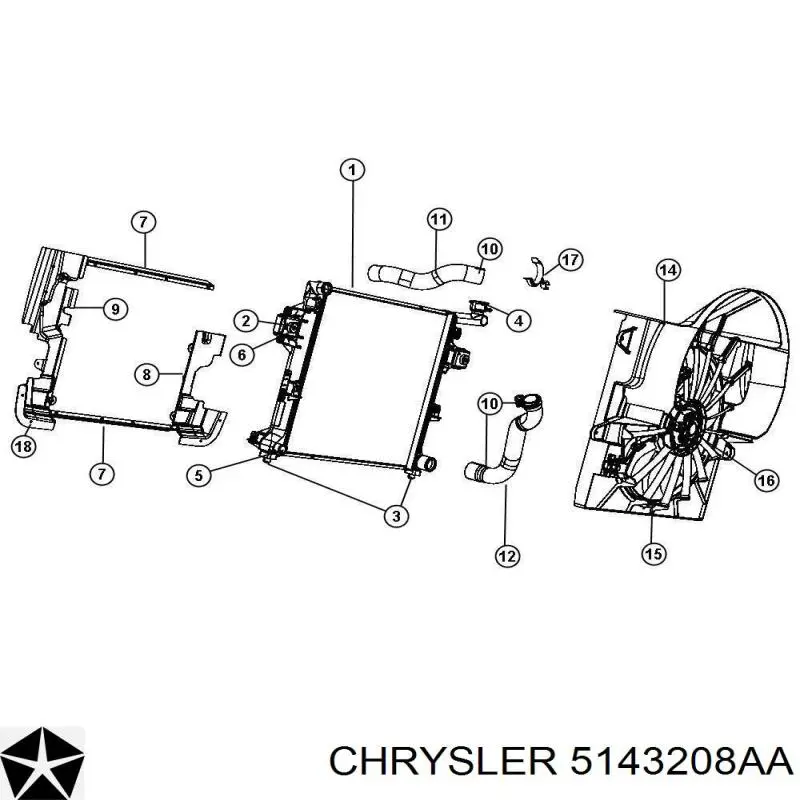 5143208AA Chrysler Вентилятор радиатора