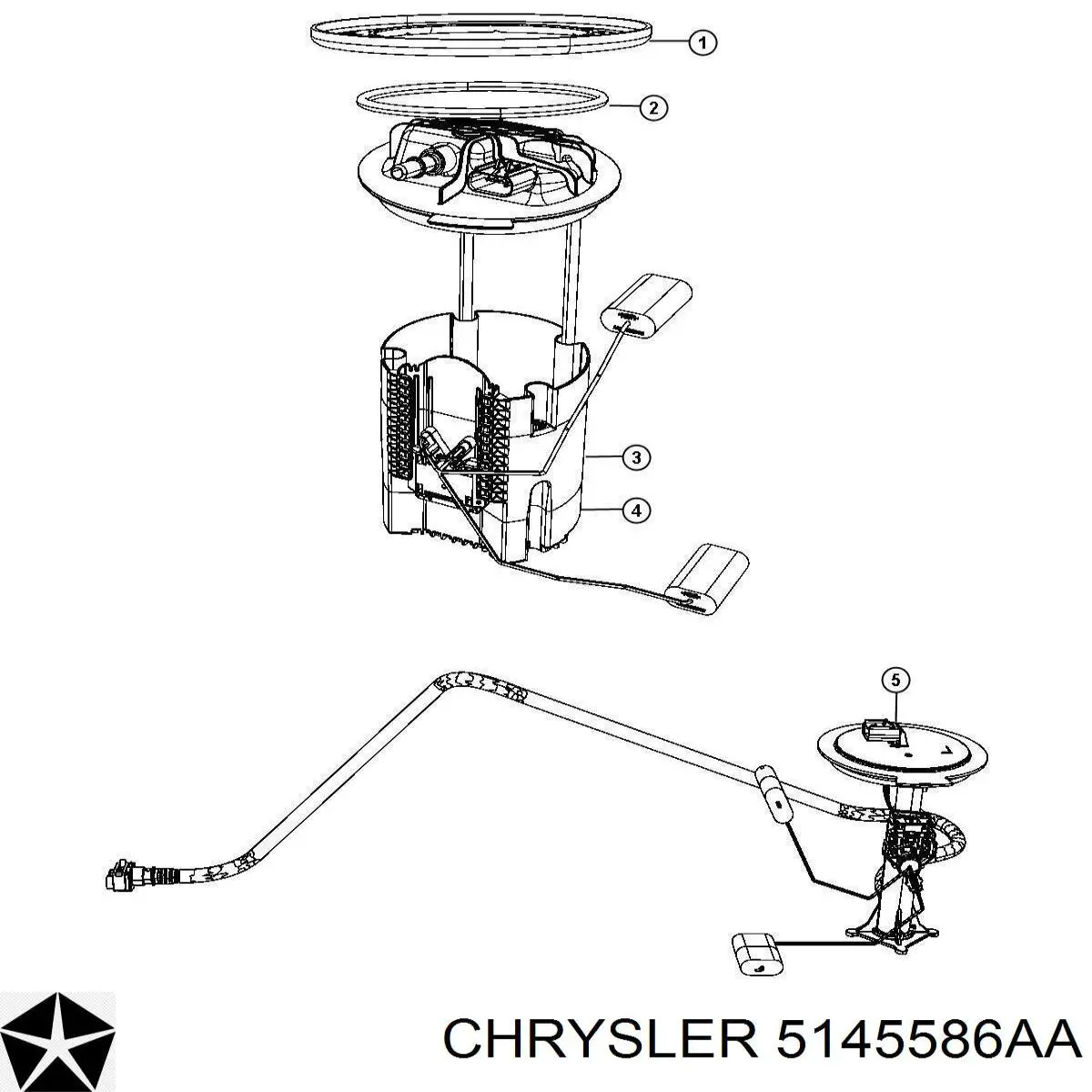 Топливный насос электрический погружной K05145586AA Fiat/Alfa/Lancia