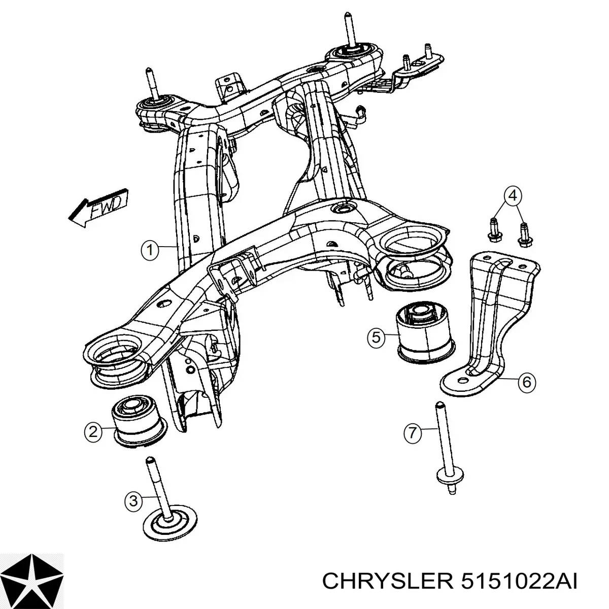 Балка задней подвески поперечная Chrysler 5151022AI цена, от 37.96 USD
