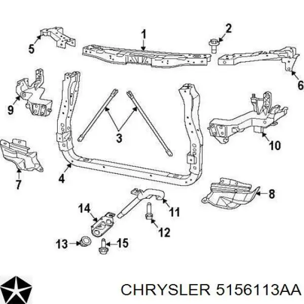 Суппорт радиатора нижний 5156113AA Chrysler