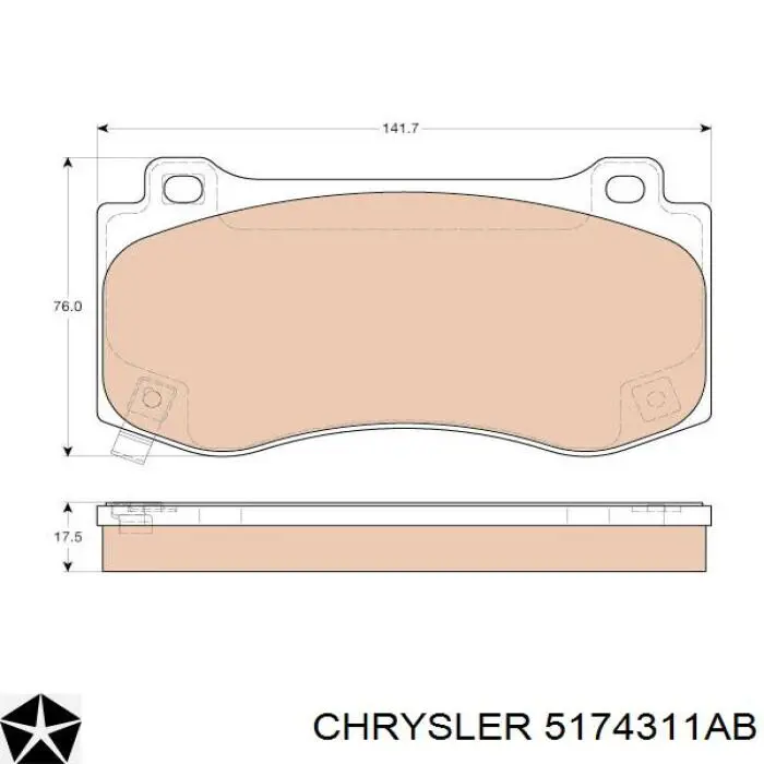 5174311AB Chrysler колодки тормозные передние дисковые
