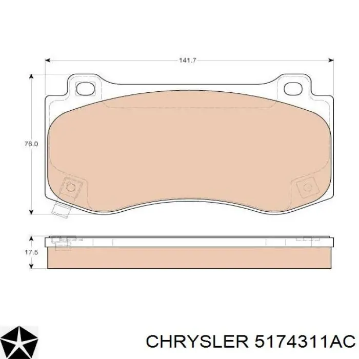 5174311AC Chrysler колодки тормозные передние дисковые