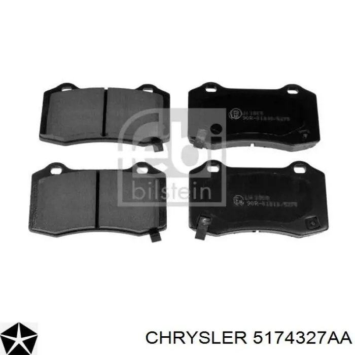 Задние тормозные колодки 5174327AA Chrysler