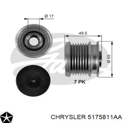5175811AA Chrysler шкив генератора