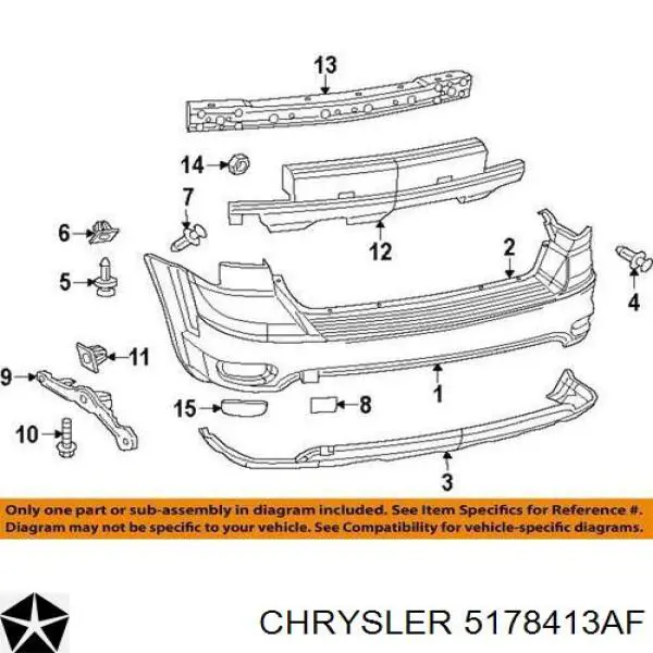 Крепление бамера левое Chrysler 5178413AF цена, от 7.59 USD