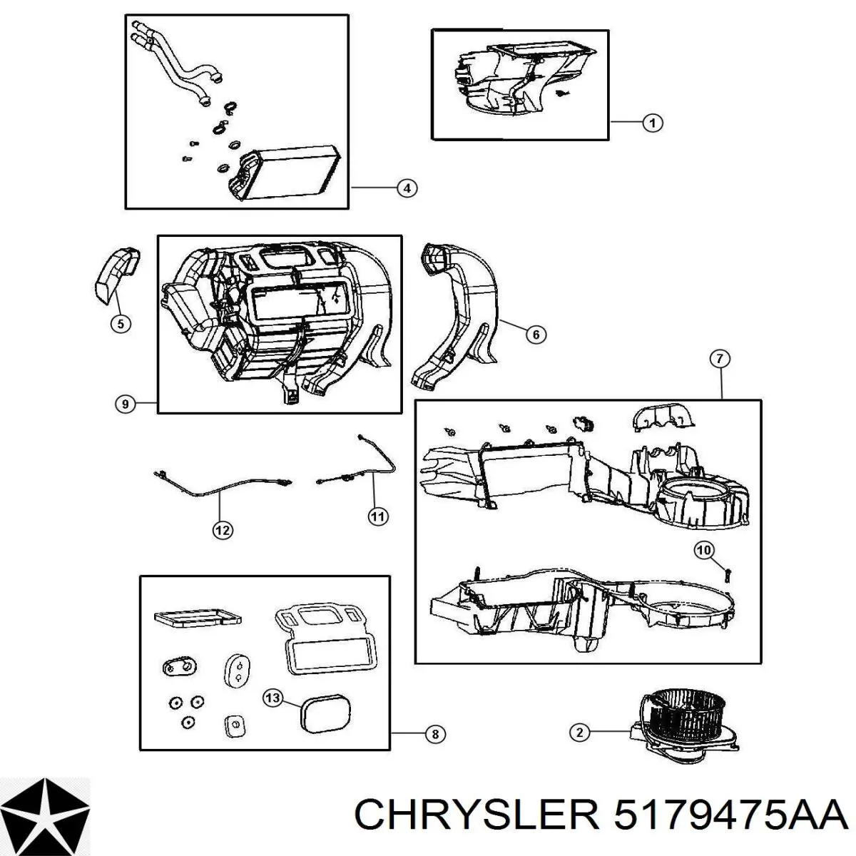 5179475AA Chrysler радиатор печки