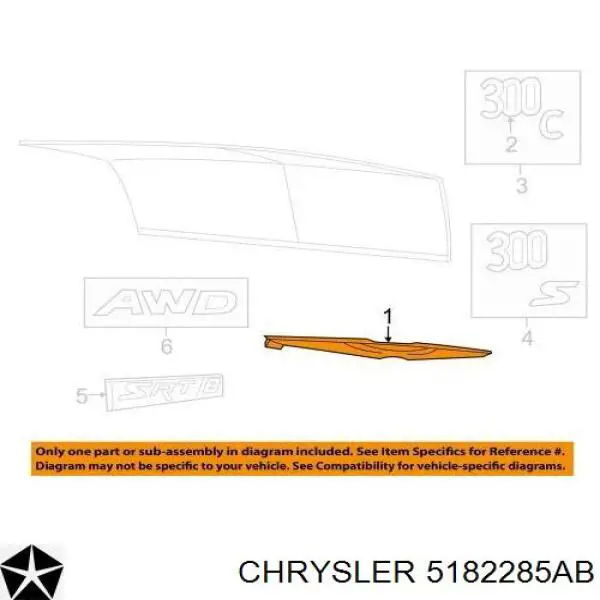 5182285AC Chrysler эмблема крышки багажника (фирменный значок)