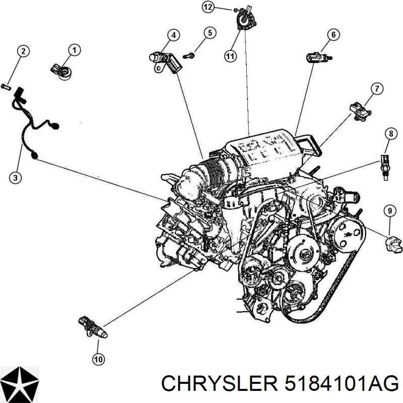5184101AG Chrysler válvula eletromagnética de posição (de fases da árvore distribuidora)
