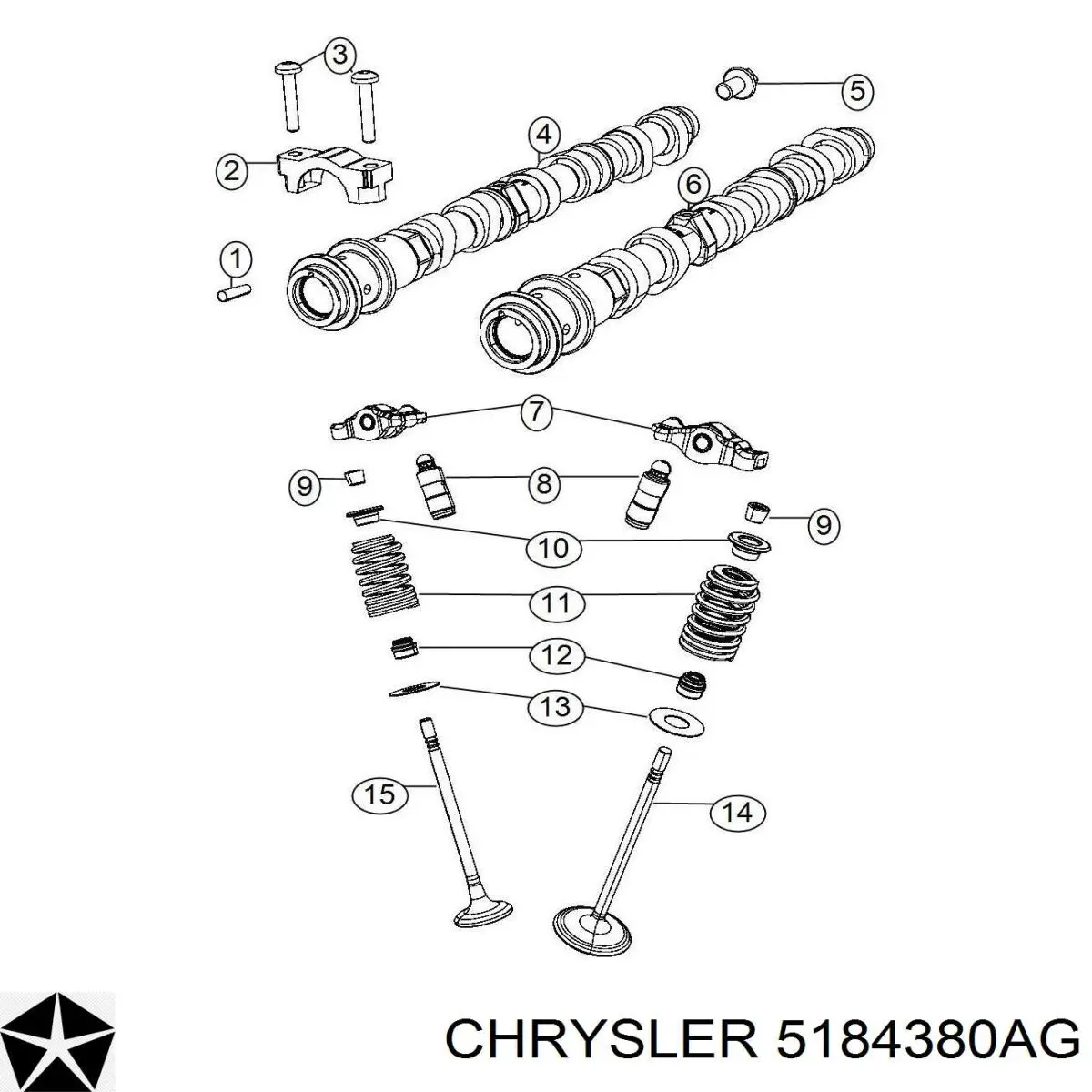 5184380AG Chrysler распредвал двигателя впускной правый