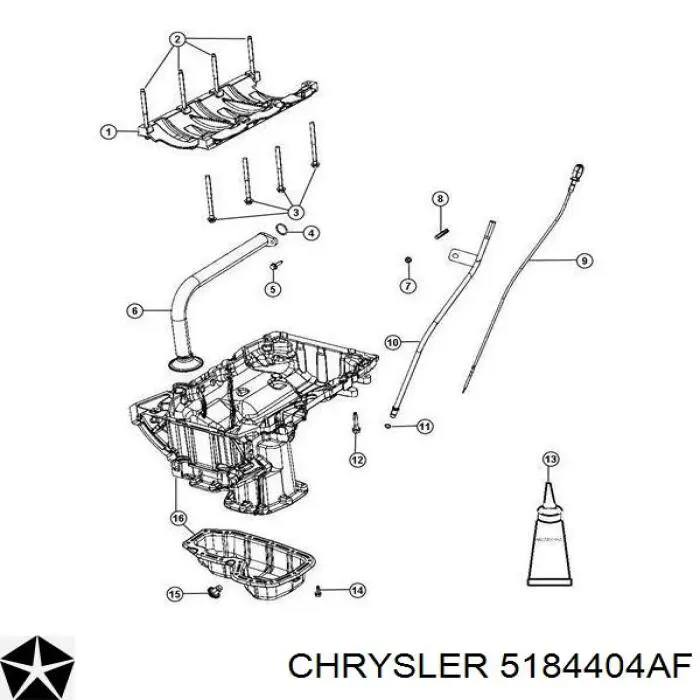5184404AF Chrysler поддон масляный картера двигателя, нижняя часть