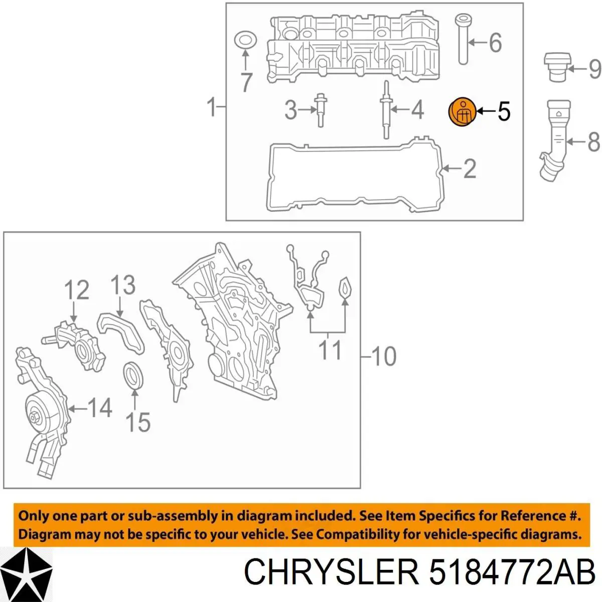 Купить 5184772AB Chrysler Прокладка свечного колодца