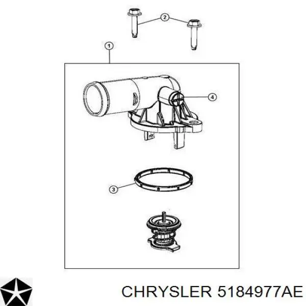 Корпус термостата 5184977AE Chrysler