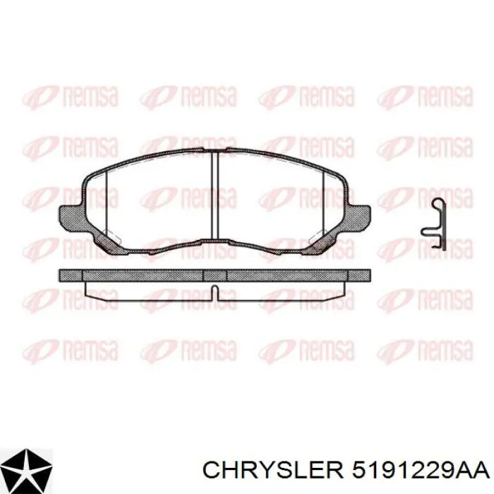5191229AA Chrysler передние тормозные колодки