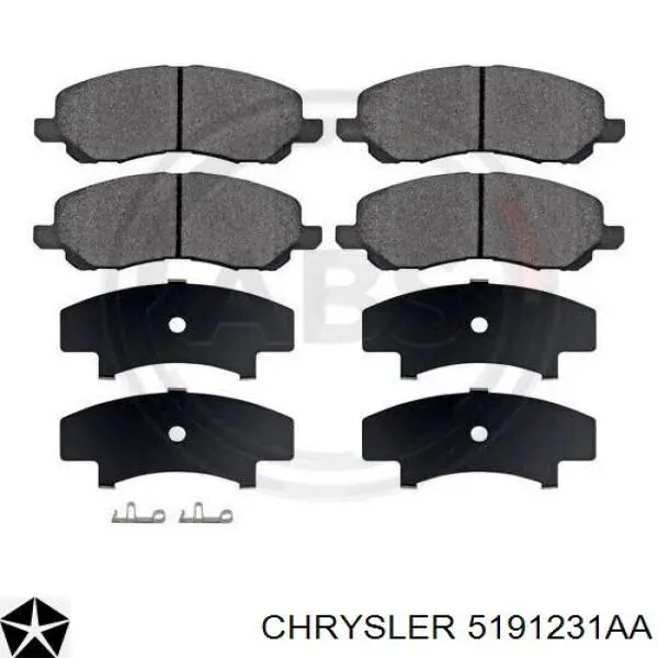 5191231AA Chrysler колодки тормозные передние дисковые