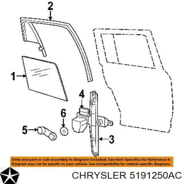 Стукло багажника, правое Chrysler 5191250AC цена, от 25.03 USD