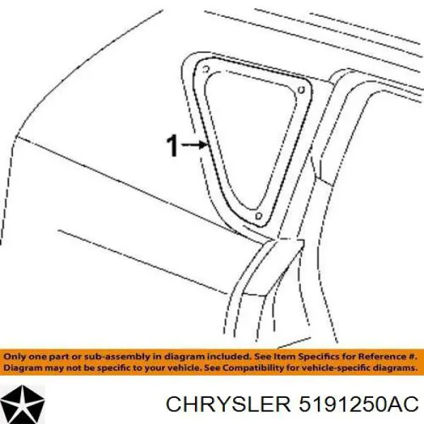 Стекло кузова (багажного отсека) правое K05191250AA Fiat/Alfa/Lancia